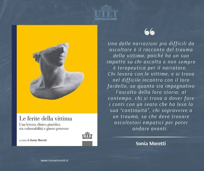 La copertina di «Le ferite della vittima», a cura di Sonia Moretti, Utet Giuridica